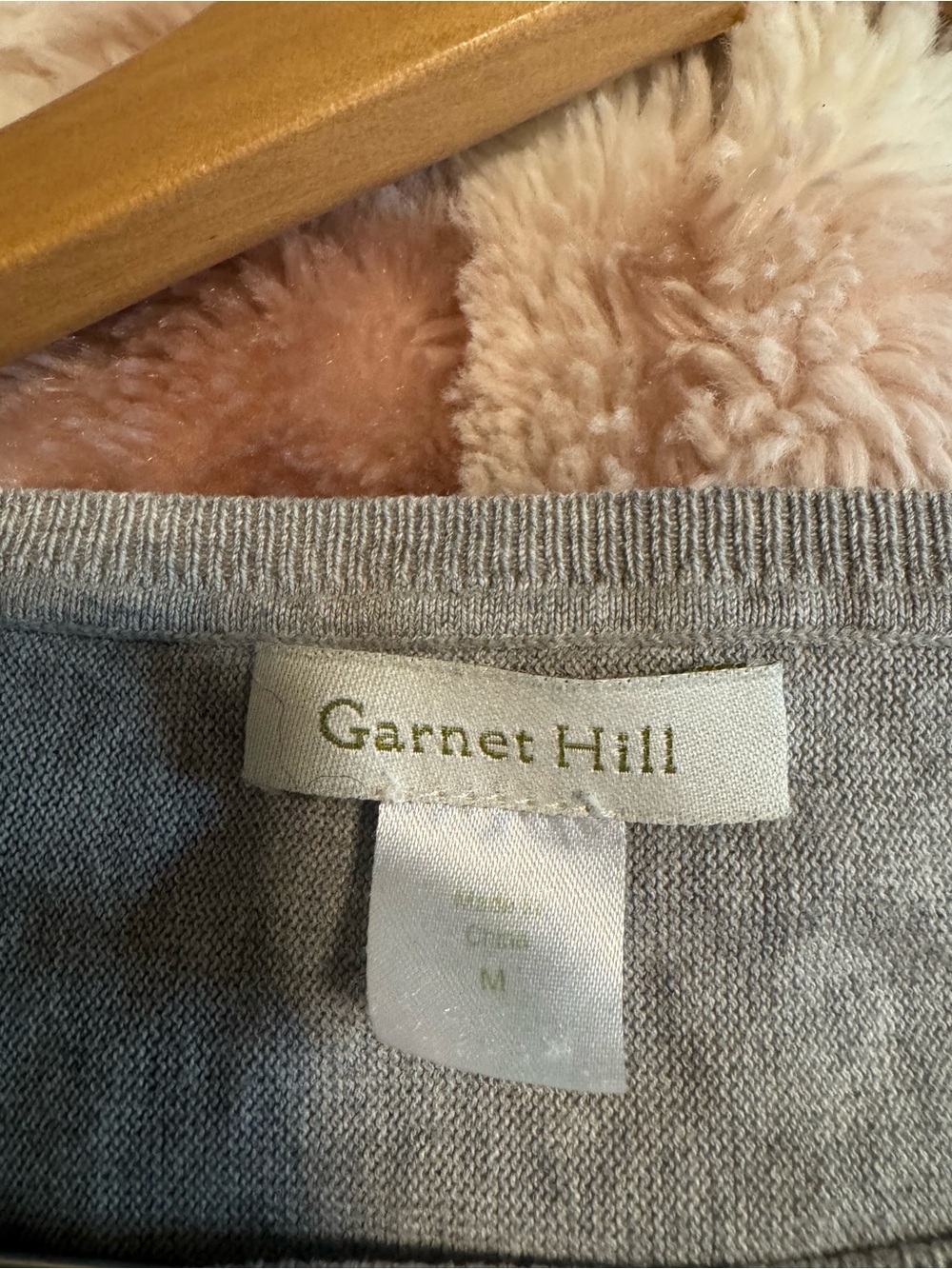 Garnet Hill Light Gray Short Sleeve Scoop Neck Sweater - Picture 3 of 4
